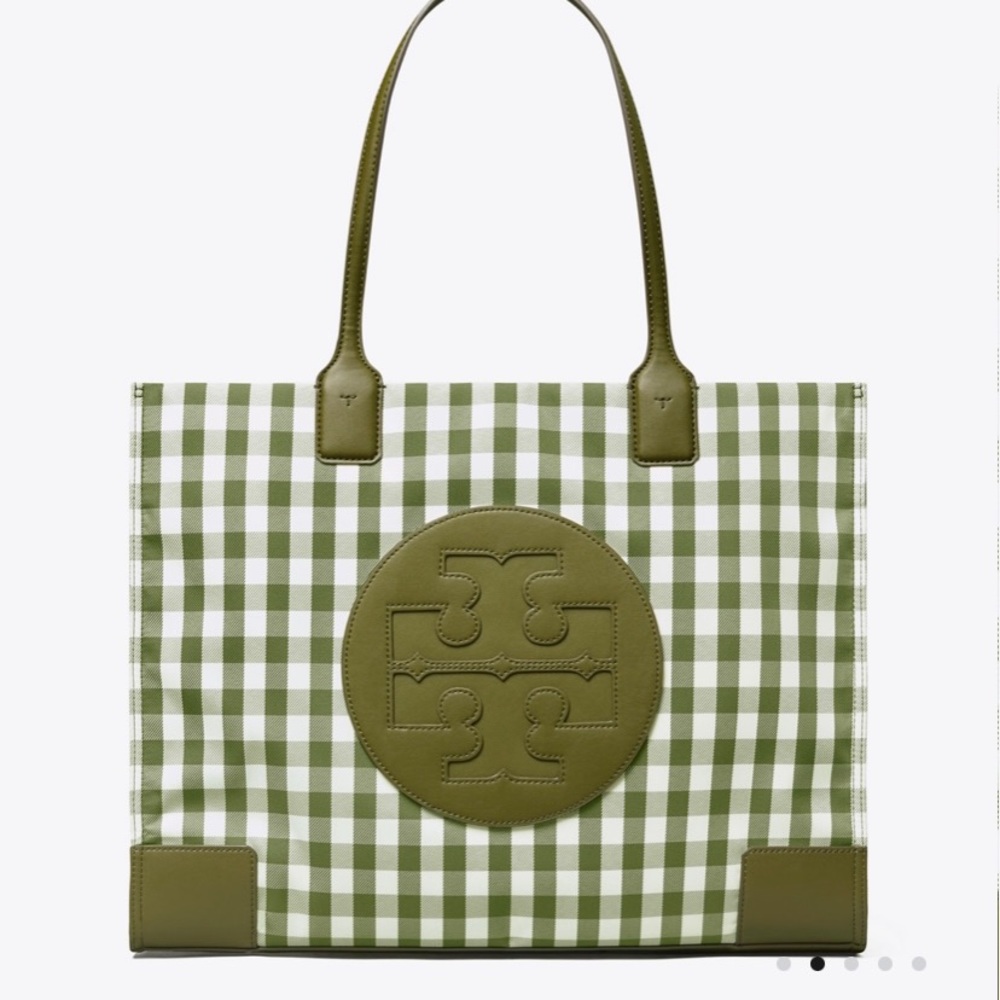 NWT TORY BURCH ELLA GINGHAM TOTE BAG